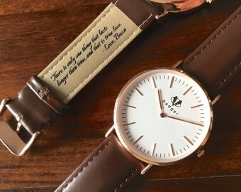 Personalized Men's Watch - Rose Gold - Classic Style