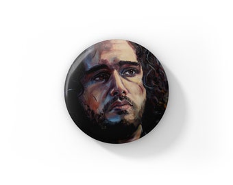 Individual Fan Art Jon Snow Game of Thrones by Jess Kristen Button Pins or Magnets 1"