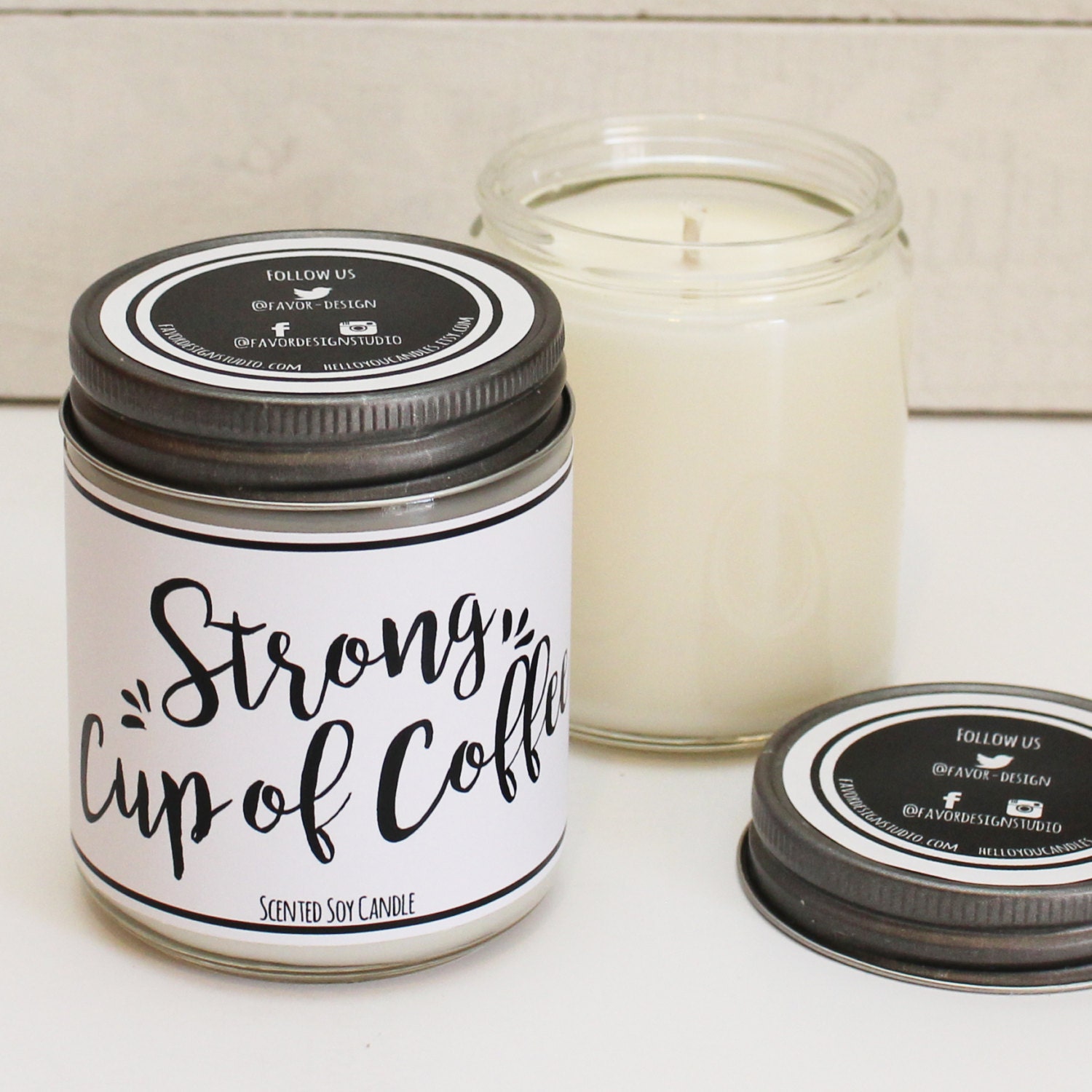 Strong Cup of Coffee Scented Candle 8 oz by helloyoucandles