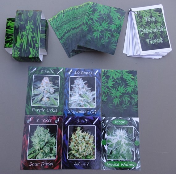 Items similar to Cannabis Tarot Deck 4x3 Inch 78 Divination Oracle