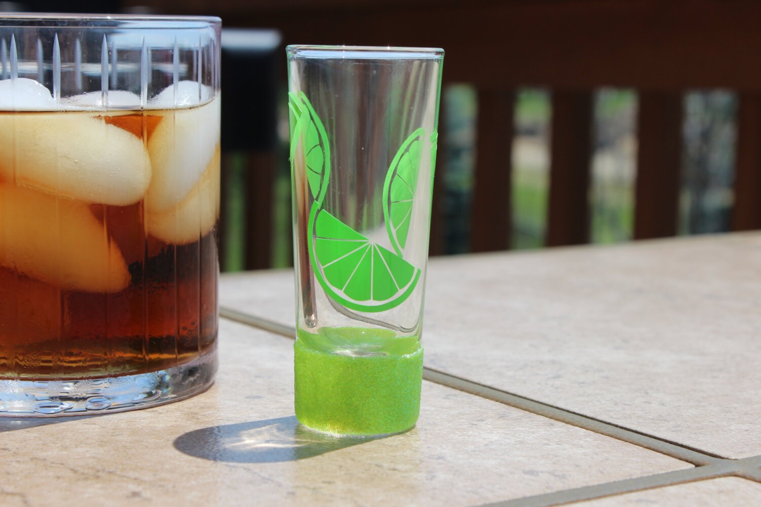 Lime Shot Glass // Fun Shot Glass // Glitter Shot Glass