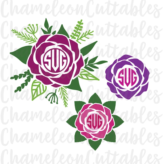 Download Monogram Rose floral flower flowers by ChameleonCuttables ...