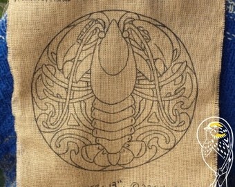 Rug Hooking Pattern - Lucky Blue Lobster