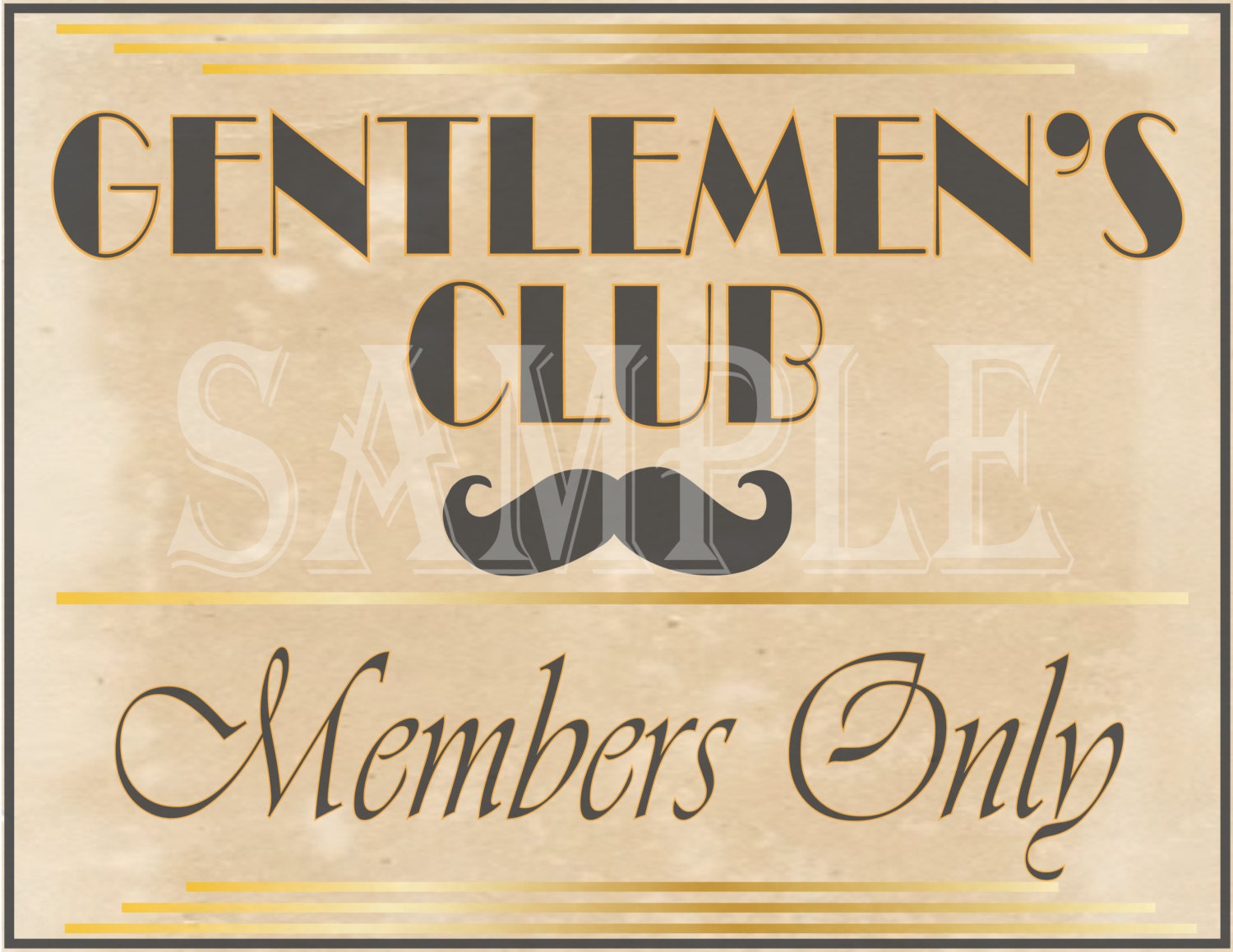 Gentlemen's Club Printable Set Members Only Sign 4 Sizes