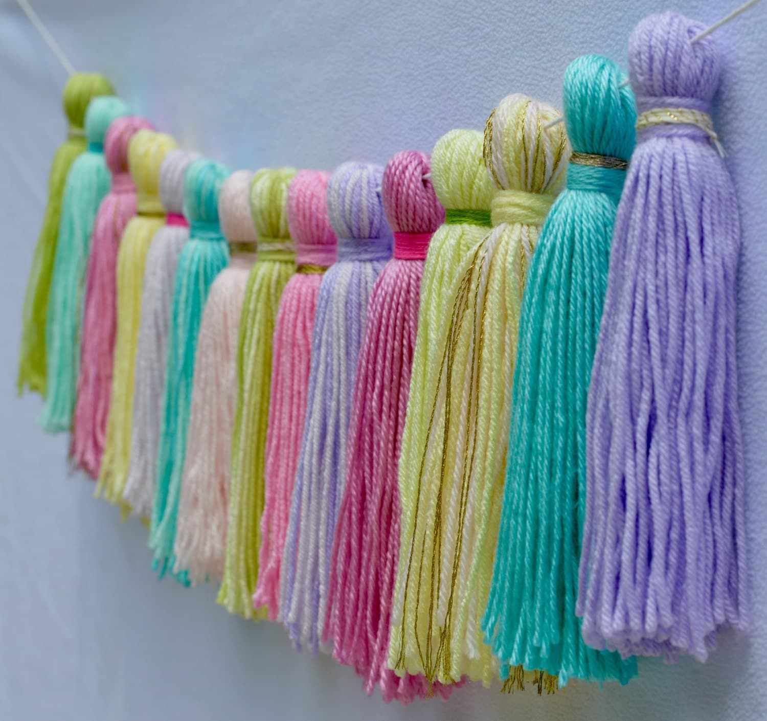 Yarn tassel garland / nursery decor / baby shower decorations