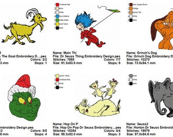 Package 21 Dr Seuss Embroidery Designs