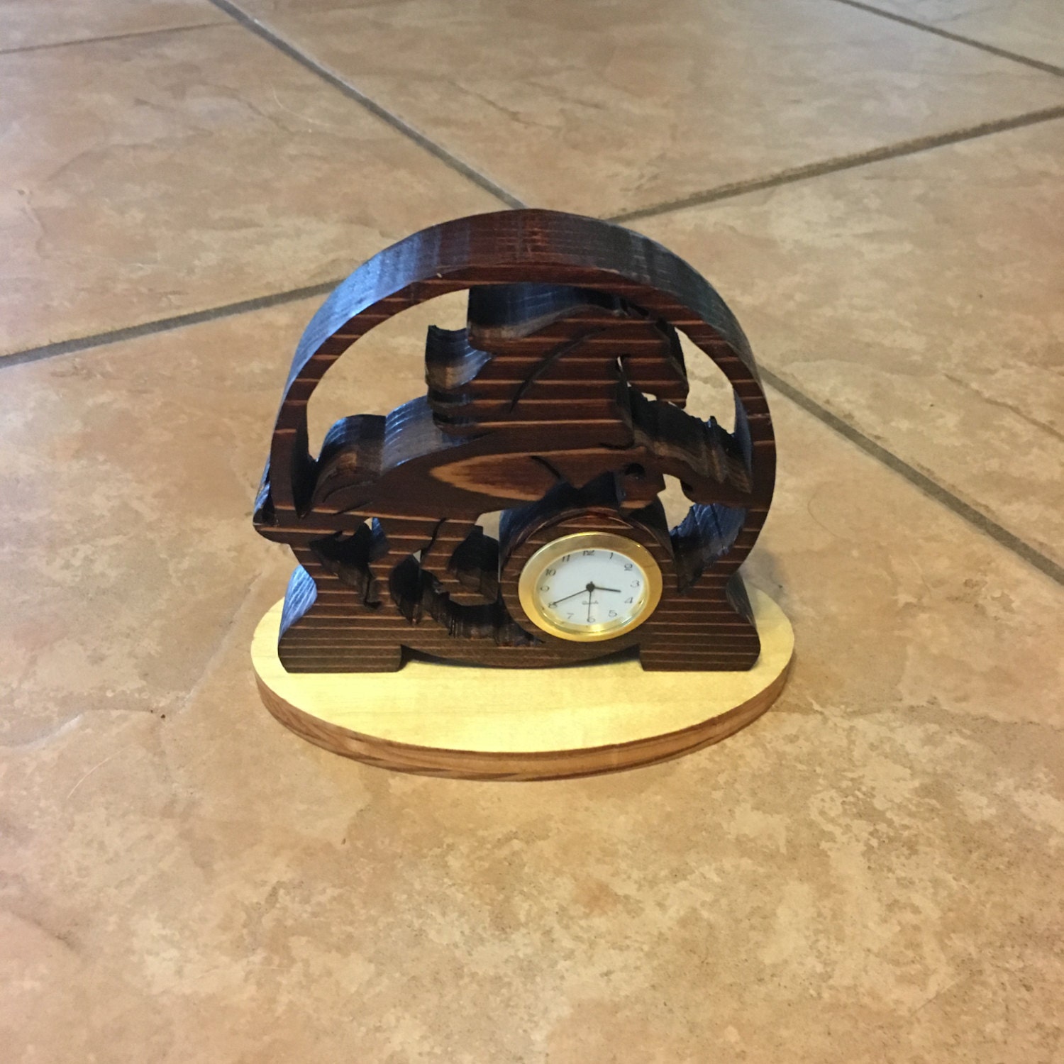 Wooden Horse Clock by WdWrxByEric on Etsy