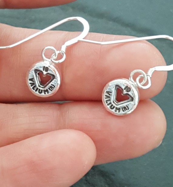 Valium pill earringssterling silverpill charmmedical