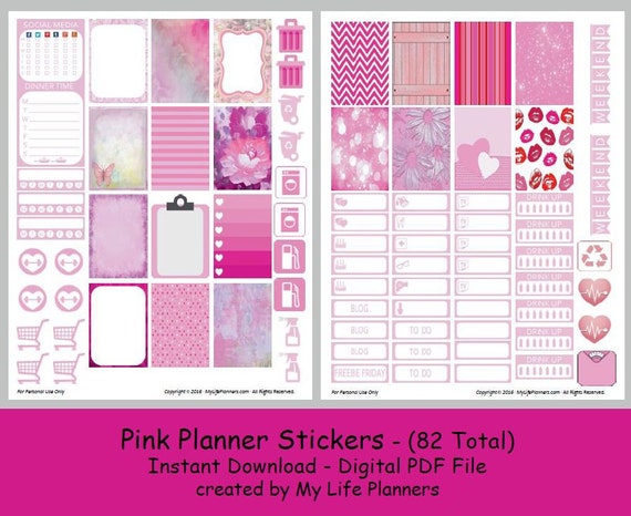 pink planner stickers printable planner stickers think pink