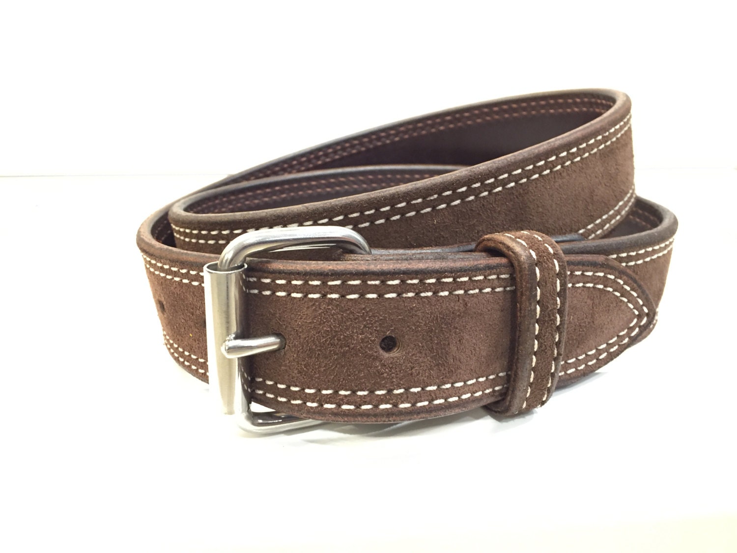 Chocolate Suede Belt Dark Brown Belt Coffee Belt Suede