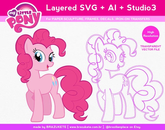 Download Little Pony Pink SVG Layered AI Silhouette Studio Transfer