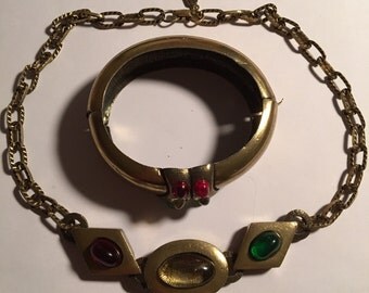Rare Geoffrey Beene Necklace and Cuff Bracelet