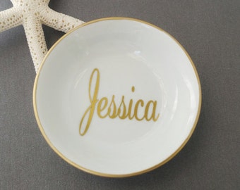 Name Jewelry Dish, Custom Jewelry Tray, Personalized Jewelry Dish, Coin Dish, Initial Jewelry Tray, Monogram, Ring Dish