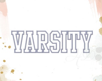 6" Varsity Applique Font Machine Embroidery Pattern Instant Download