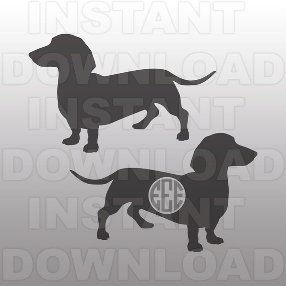 Download Daschund SVGWeiner Dog SVG FileMonogram SVGCutting