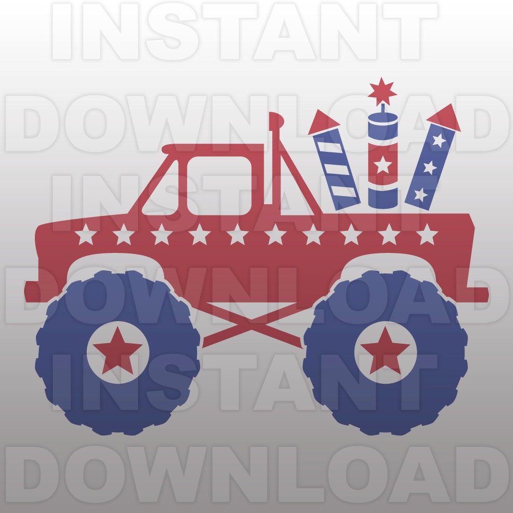 Download July 4th Monster Truck SVG FileFireworks SVG FilePatriotic