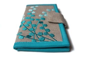 Womens wallet | MADE TO ORDER | Carry all Wallet | Handmade fabric Wallet | Teal blue wallets for women | Made to order | Women's Gift