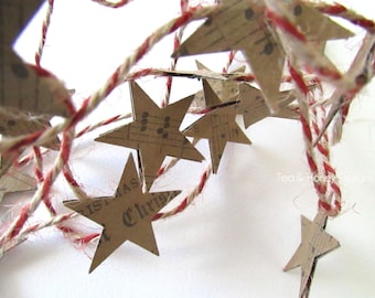 Music Paper Star Garland Christmas Tree Decor 8'