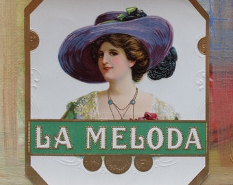 Vintage Cigar Box Labels La Meloda Ephemera Advertising