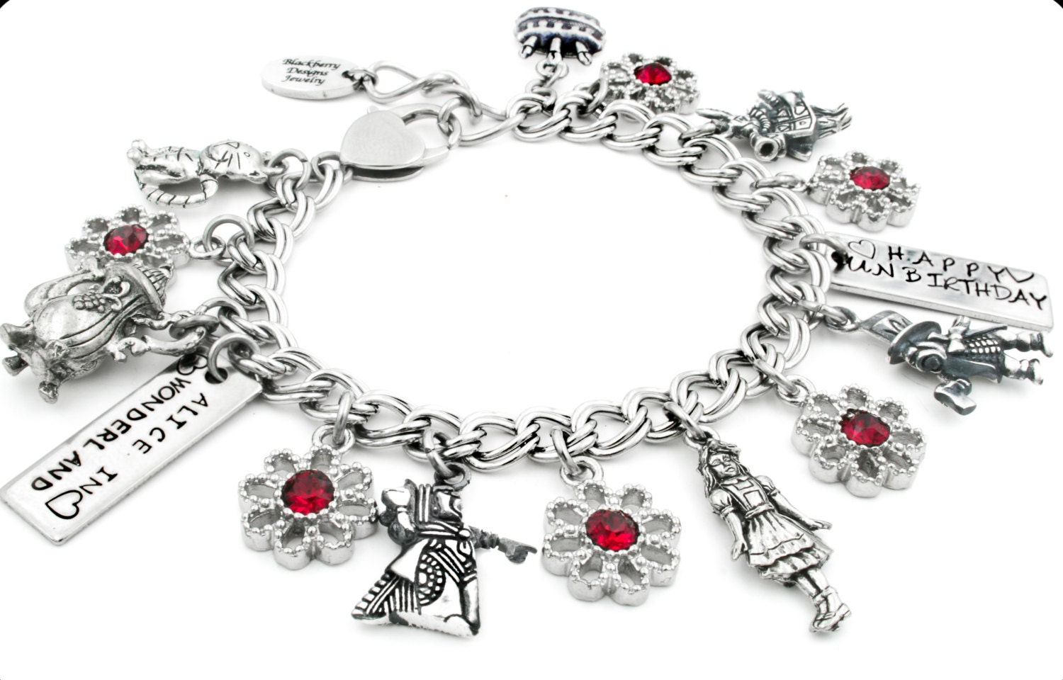 Download Alice in Wonderland Bracelet Mad Hatter Charm Cheshire Cat