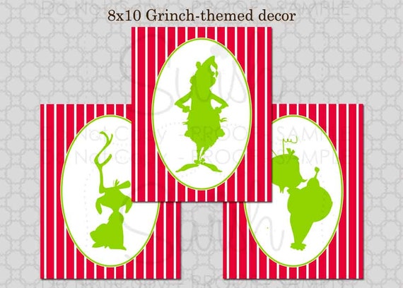 Grinch Themed Party Posters