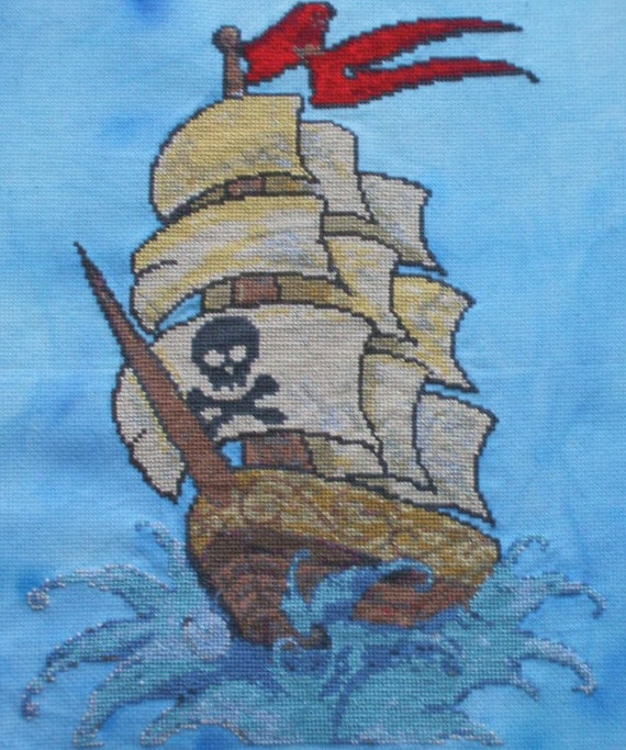 Pirate ship counted cross stitch pattern by UnconventionalX