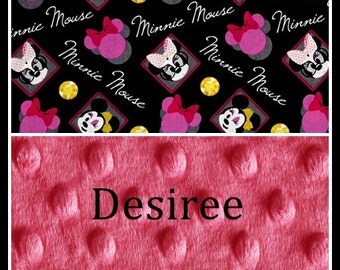 Minnie Mouse Girl Blanket~Girl's Toddler Blanket~Girl's Minnie Nursery~Crib Bedding~Shower Lovey Gift~