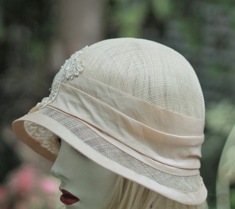 Summer Cloche Hat for Wedding Special Occasion in Sinmamay