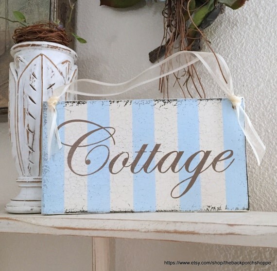 Items Similar To COTTAGE Sign Shabby Chic Cottage Home Decor Blue   Il 570xN.905267056 6h7p 