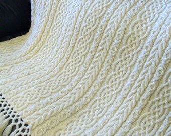 Celtic Aran Afghan | Cable Knit Afghan | Aran Afghan | PDF Knitting Pattern | Irish Knit |