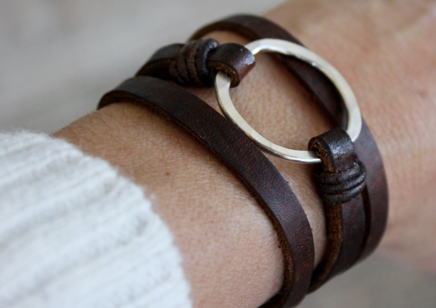 Leather And Sterling Bracelet 120