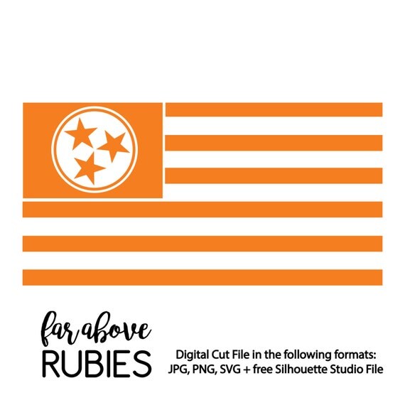 Download Tennessee Tri-star and Stripes Flag TN SVG cut file