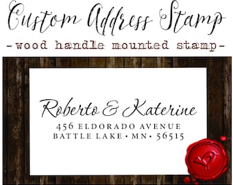 RETURN ADDRESS STAMP wood handle mounted rubber stamp - style 1172C