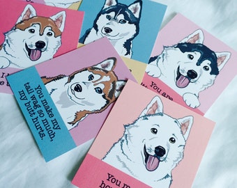 Husky Valentines - Mini Eco-friendly Set of 6