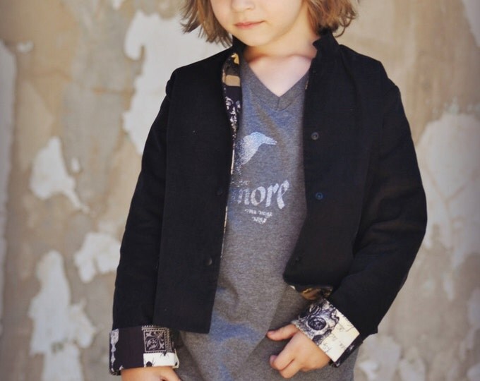 Little Boy Outfit - Boys Outfit - Steampunk Wedding - Ring Bearer Suit - Black Suit - Toddler Boy - Boys Suit - 2T to 8 yrs