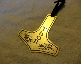 Etched Brass Thor's Hammer Ornament
