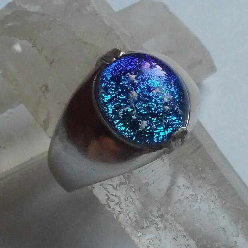 Men's Cremation Jewelry Ring Sterling Silver by infusionglass