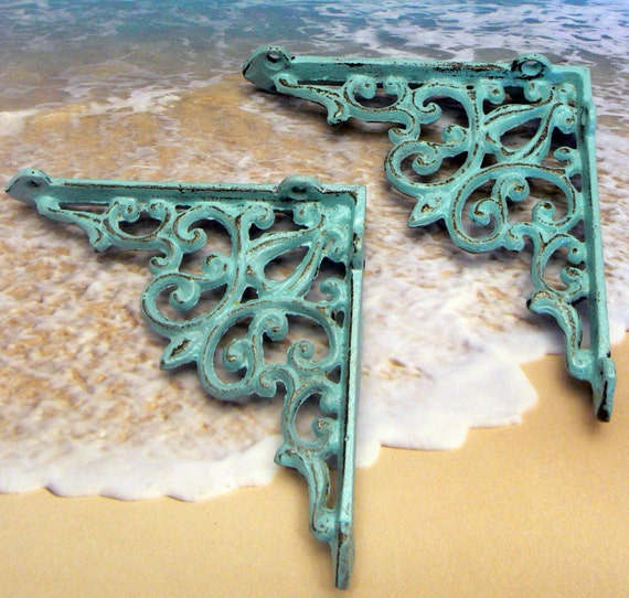 Wall Bracket Cast Iron Shelf Ornate Brace Cottage Chic Beach