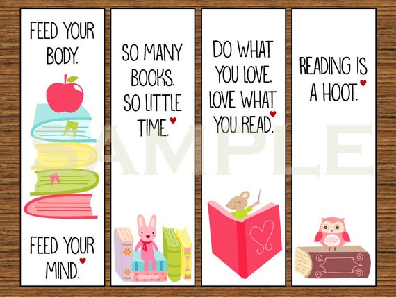 Items similar to Printable Happy Simple Bookmarks on Etsy