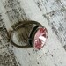Adjustable Crystal Ring Pink Swarovski Crystal Ring Sterling