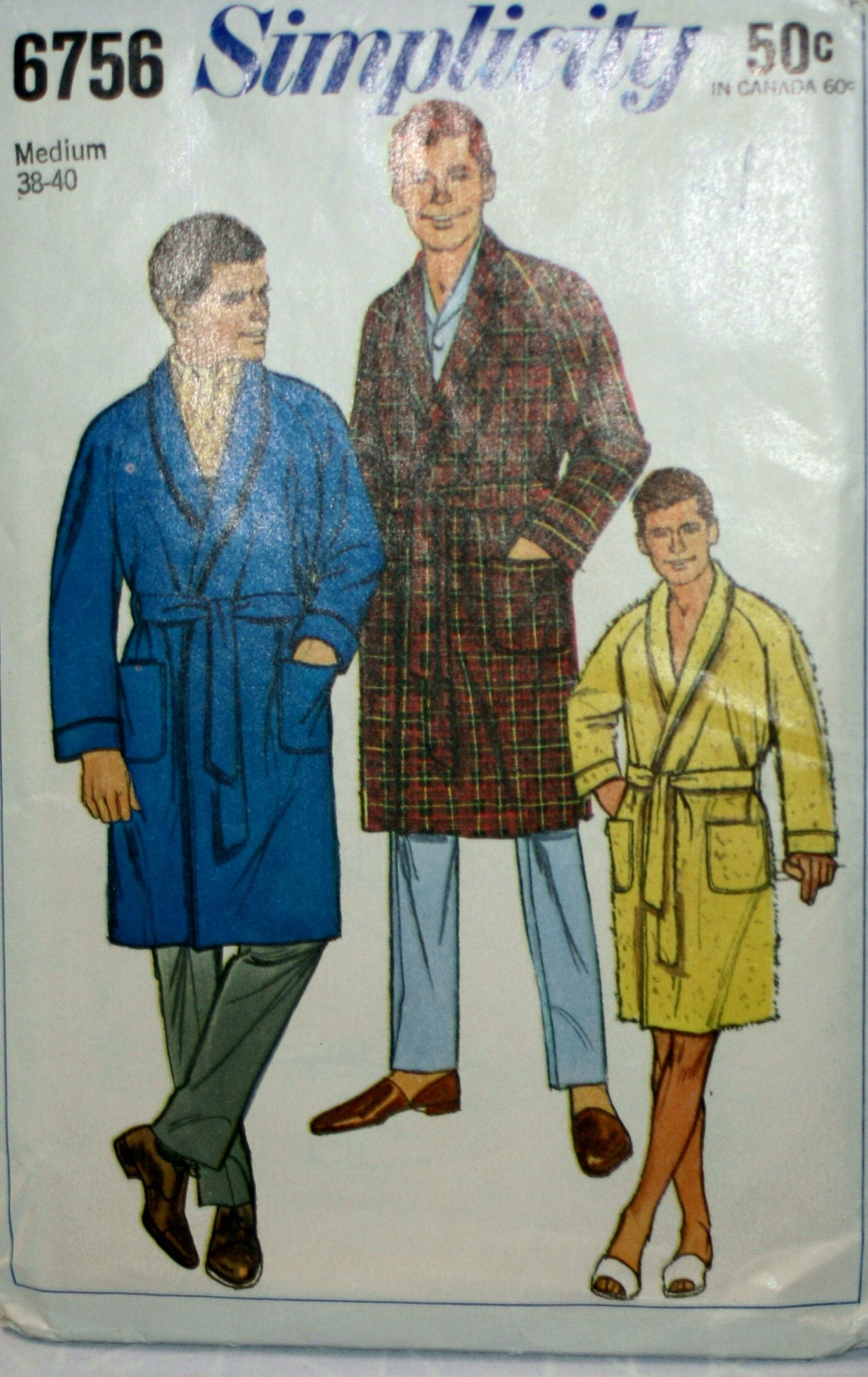 Simplicity 6756 Men's Vintage Robe Sewing Pattern New