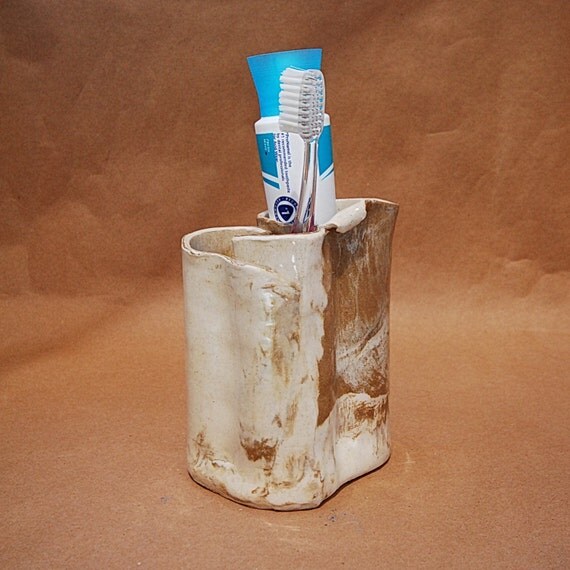 Toothbrush Holder Pottery Makeup Brush Holder Ceramic Pencil