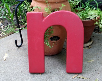 Pinkish Red Letter N / Plastic / Wall Decor