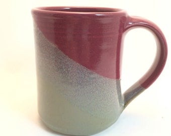Hand Thrown Ceramic Coffee Mug -- Red Gray Handmade Pottery Clay Mug -- Stoneware Hand thrown mug