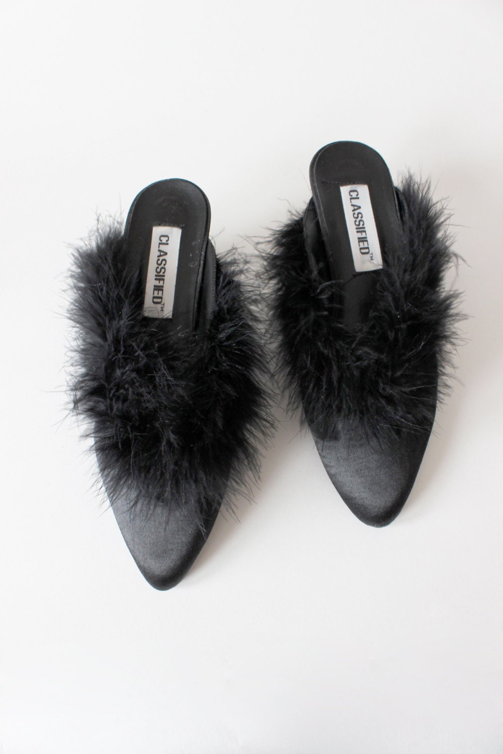 marabou feather mules