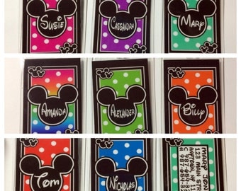 Disney Luggage Tag - Personalized MICKEY MOUSE Luggage Tags Laminated 10mil - You pick the Number you want CUSTOM