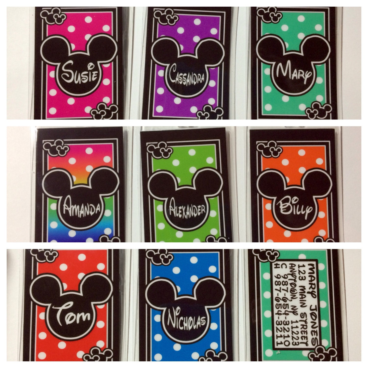 Disney Luggage Tag Personalized MICKEY MOUSE Luggage Tags