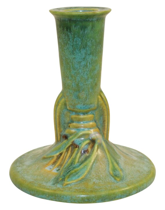 Roseville Pottery Laurel Green Candle Holder