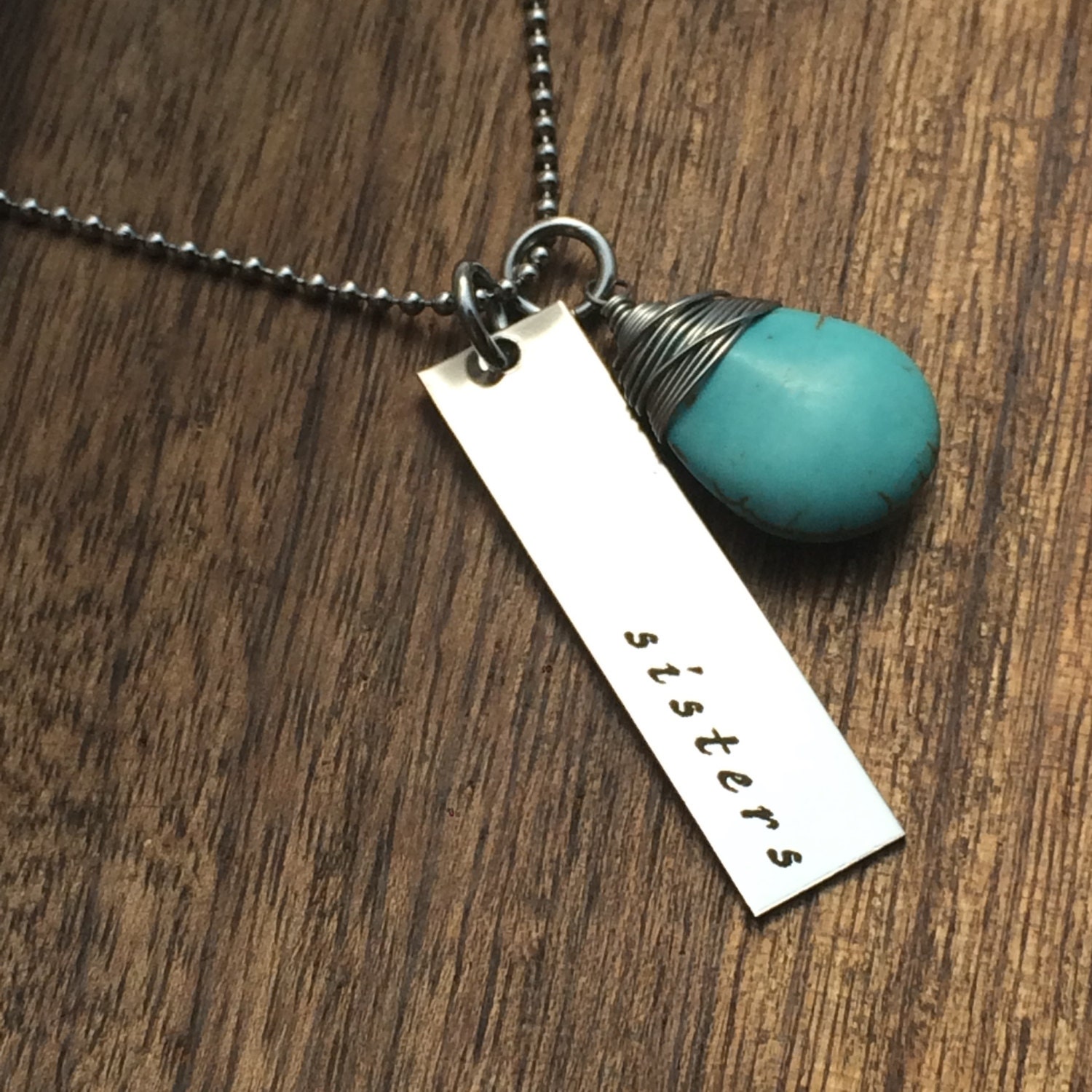 Sibling Necklace Sister Jewelry Sibling by sierrametaldesign