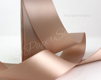 Champagne Blush Satin Ribbon, 1.5" wide by the yard, Blush Satin Ribbon, Weddings, Gift Wrapping, Sewing, Bouquets, Bridal Sashes